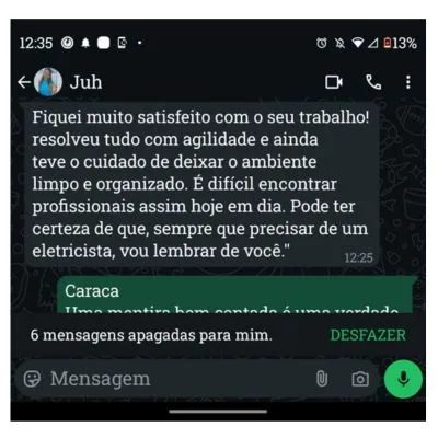 Depoimento de cliente - Serviço de eletricista em nilopolis