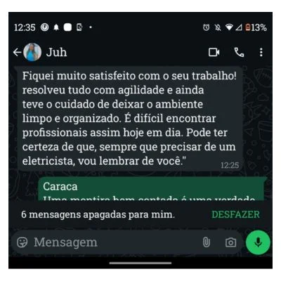 Depoimento de clientes que fizeram um serviço com eletricista na ilha do governador